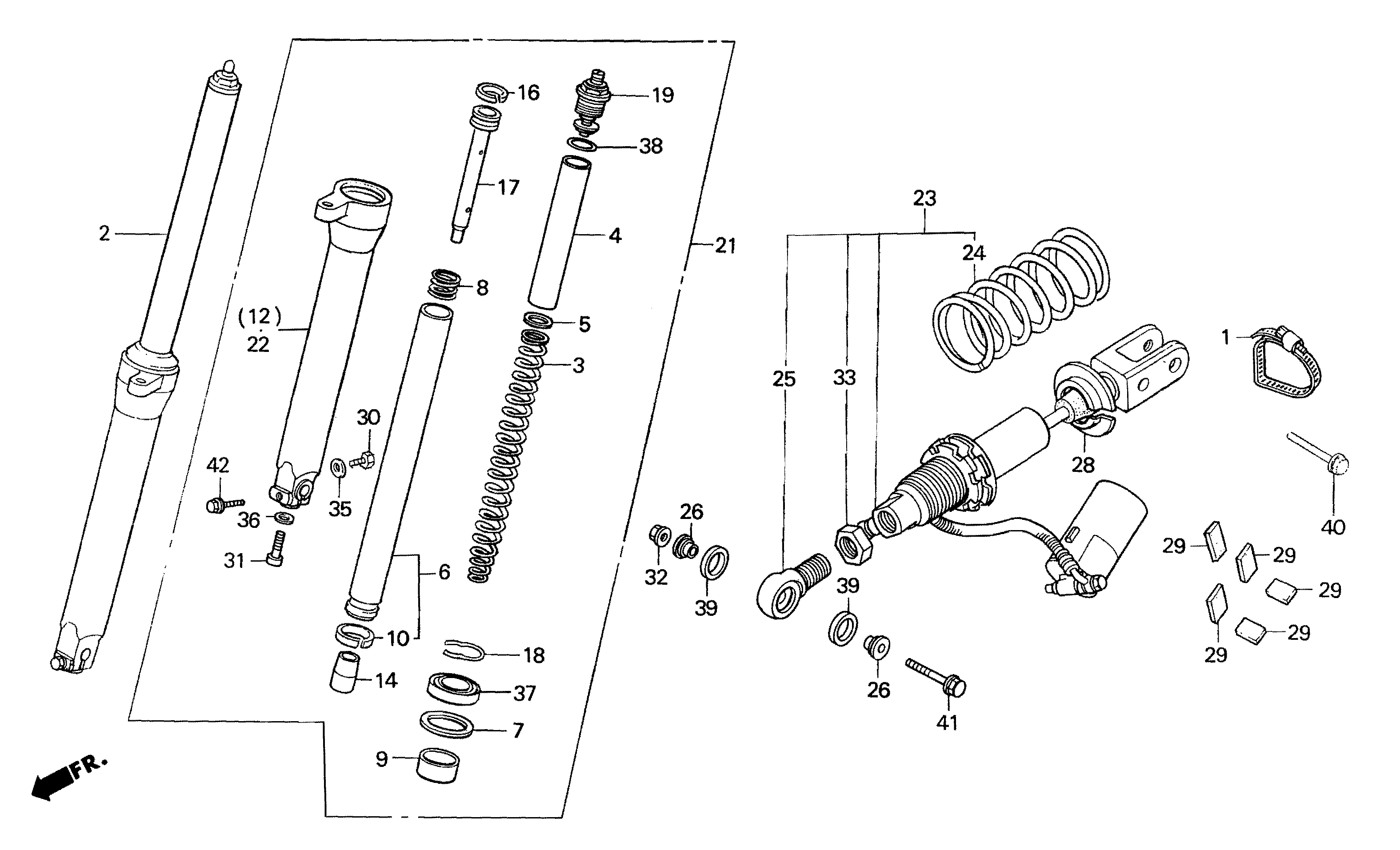 1990 Honda RS125R - F5 Front Fork / Rear Shock Absorber Image