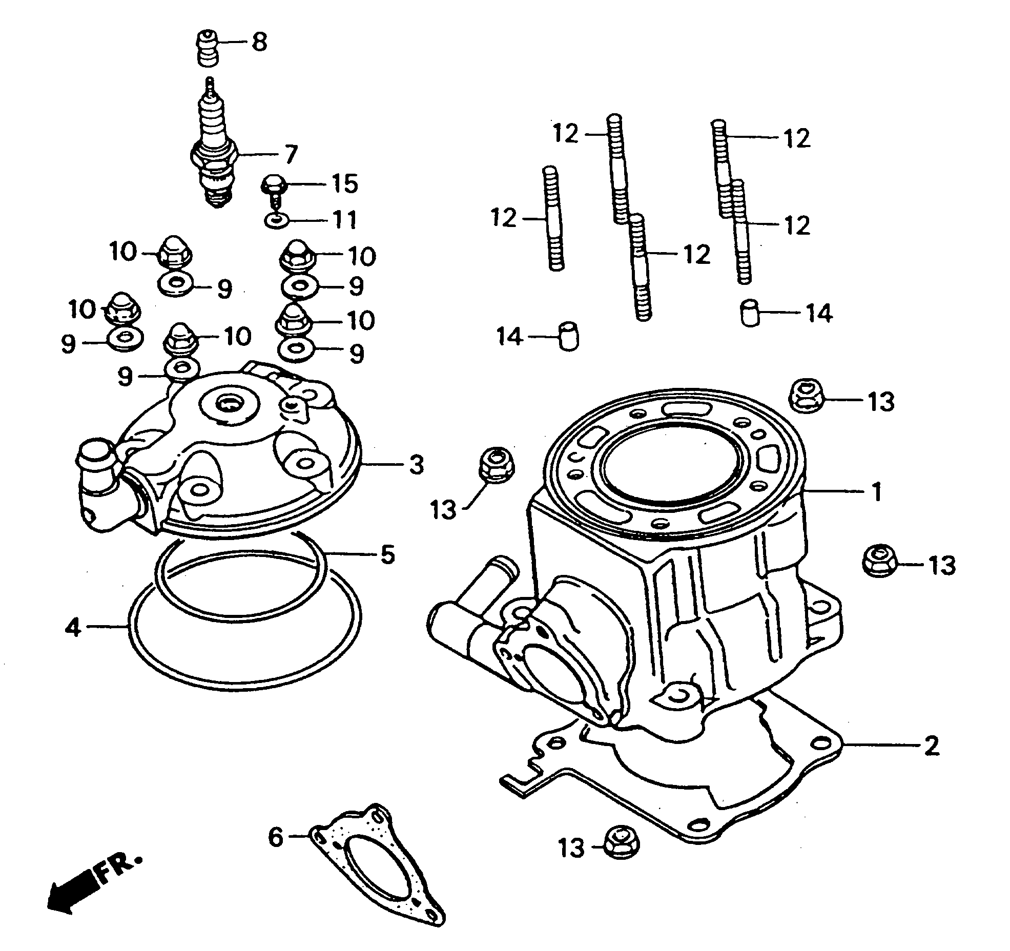 1994 Honda RS125R - E1 Cylinder / Cylinder Head Cylinder / Cylinder Head Image