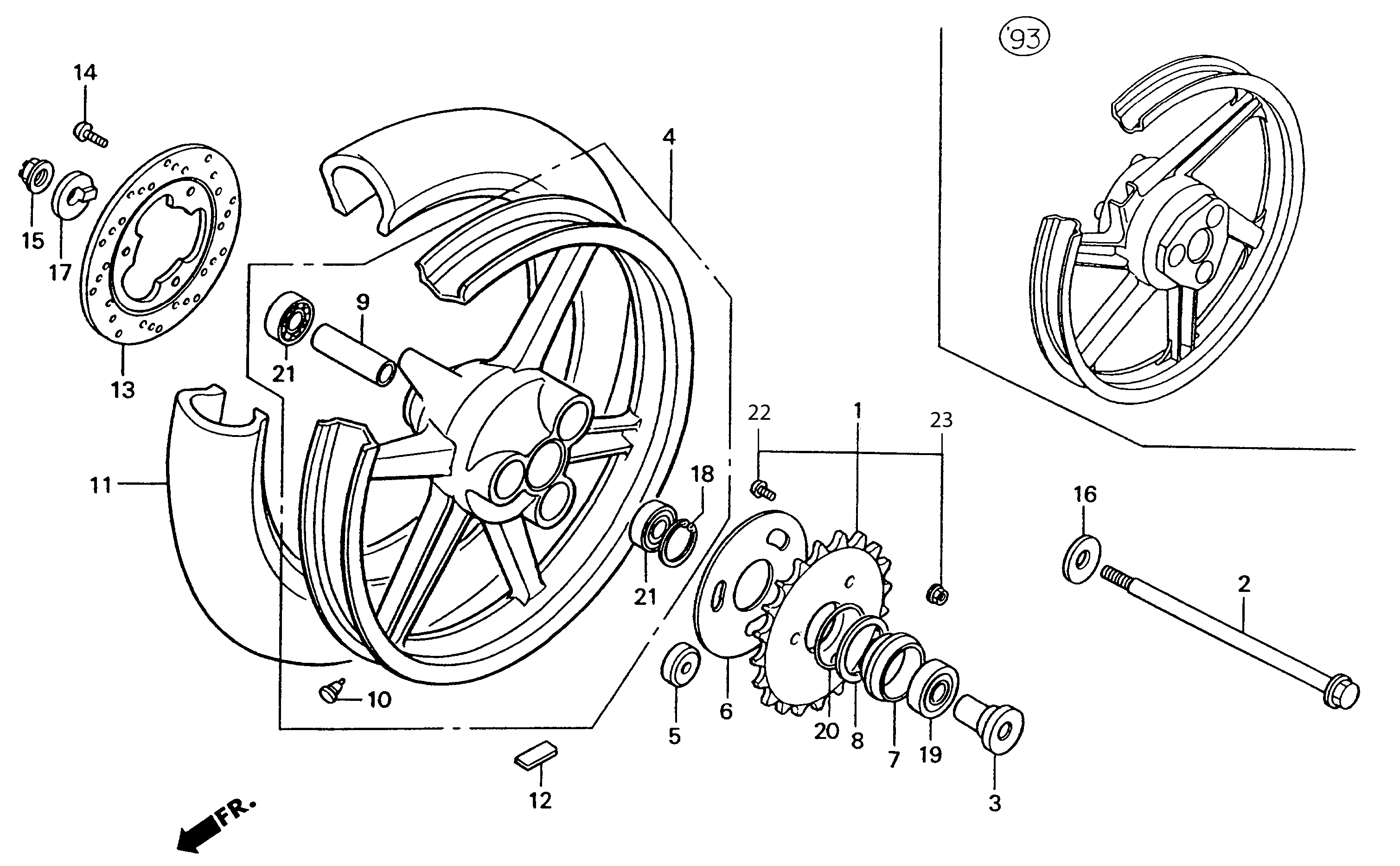 1994 Honda RS125R - F8 Rear Wheel Image