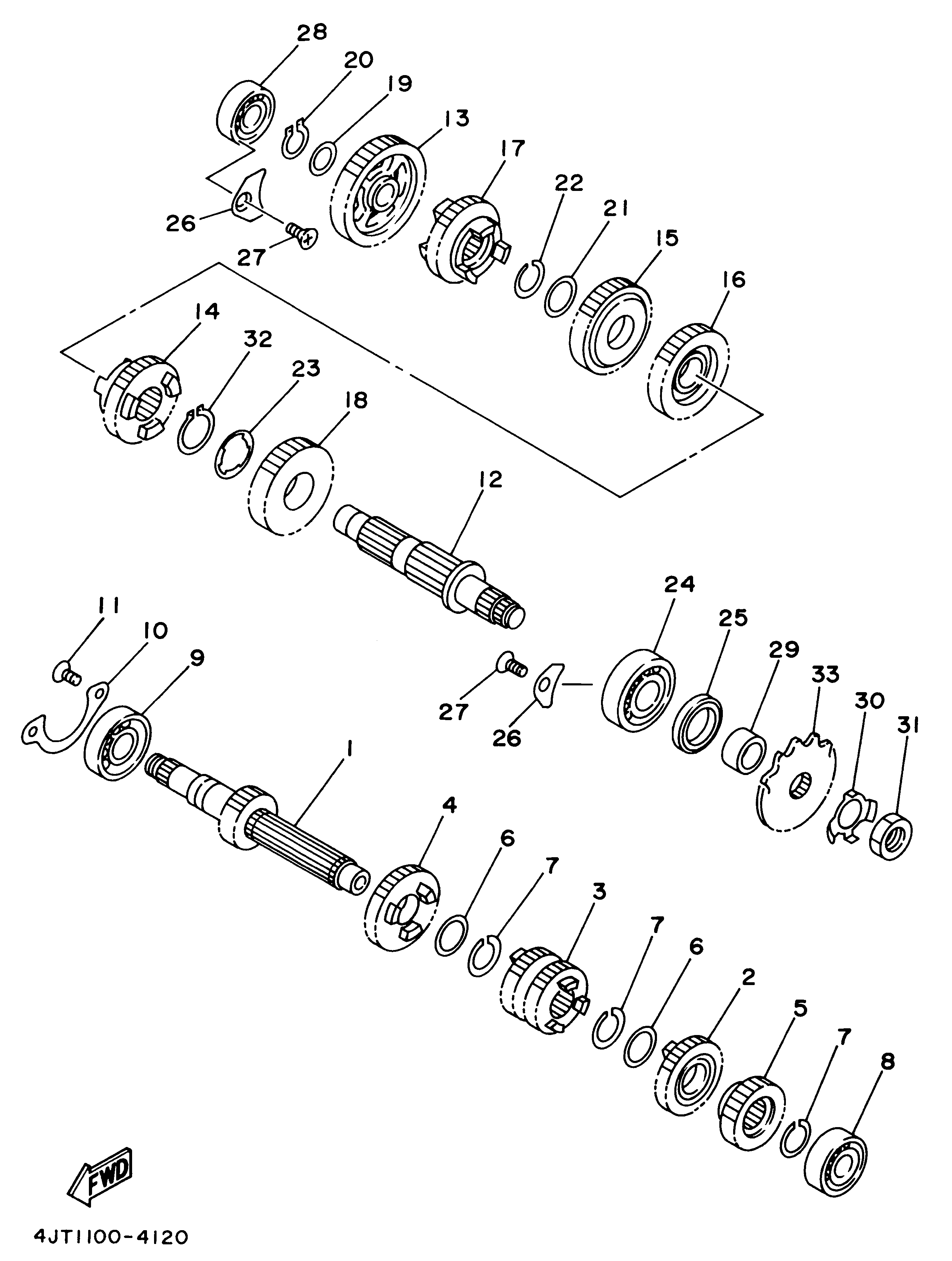 Technical Sports One, LLC 1995 Yamaha TZ125 (4JT1) Transmission / Transmission Shaft / Transmission Gears