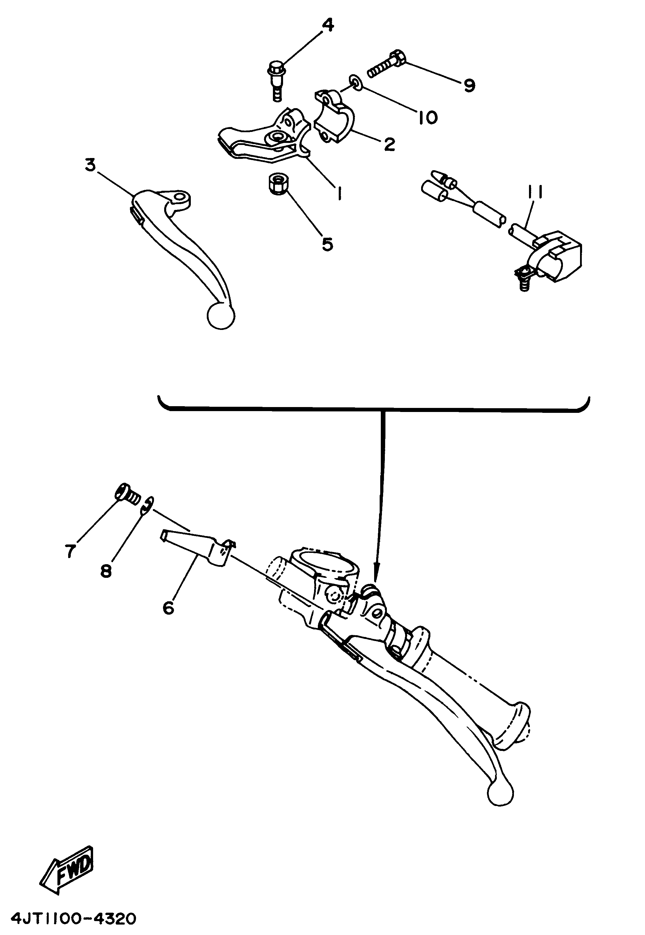 Technical Sports One, LLC 1995 Yamaha TZ125 (4JT2) Engine Kill Switch / Clutch Lever