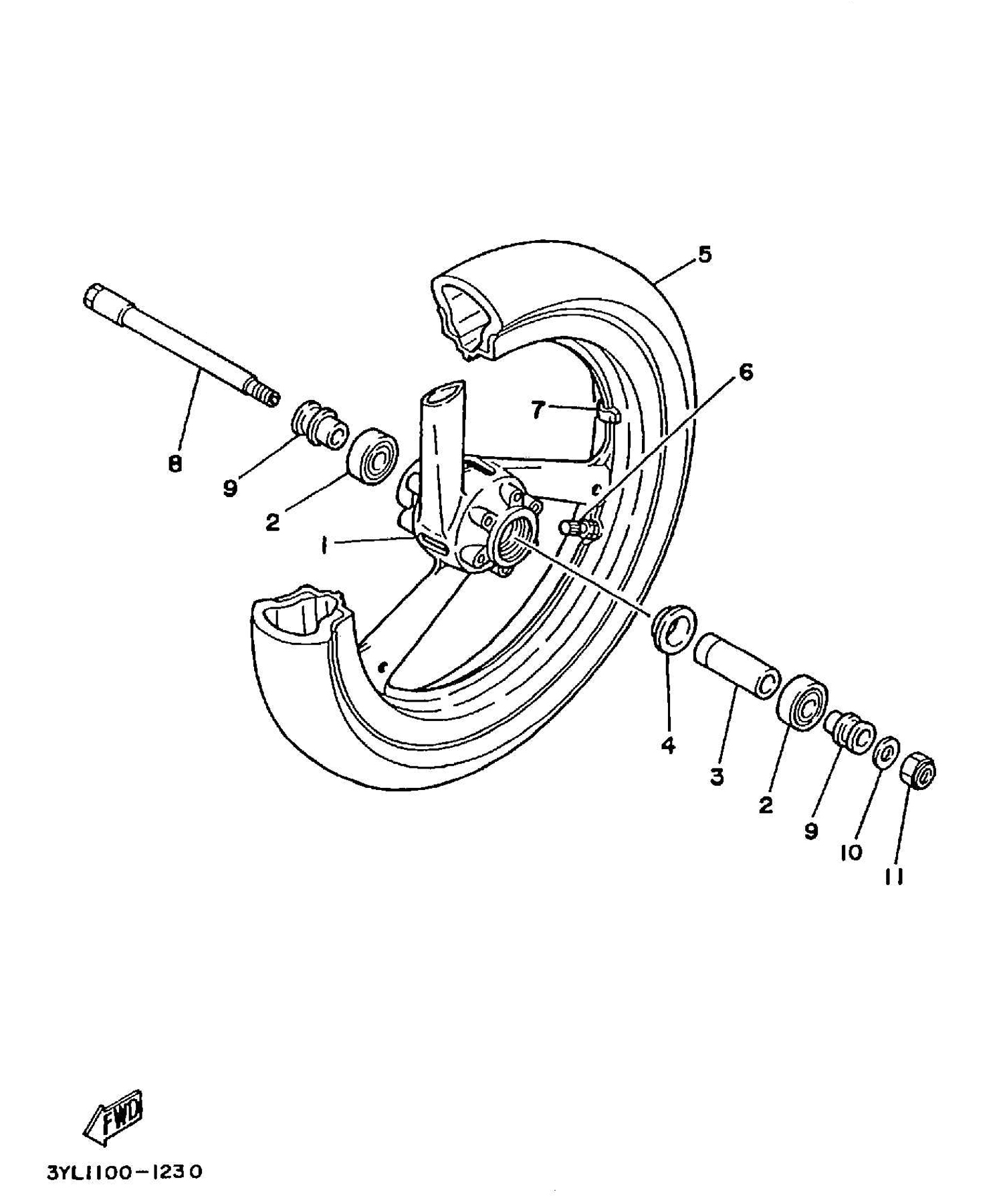 1991 Yamaha TZ250 (3YL1) - F9 Front Wheel